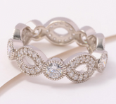 Diamonique x Erin Moseley Sterling Silver Forever & A Day Ring Size 10